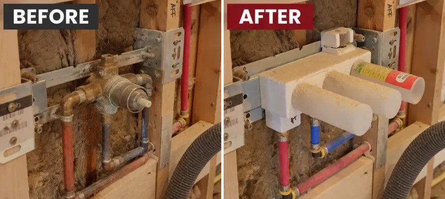 Before — corroded plumbing valve rough-in Severna Park MD
