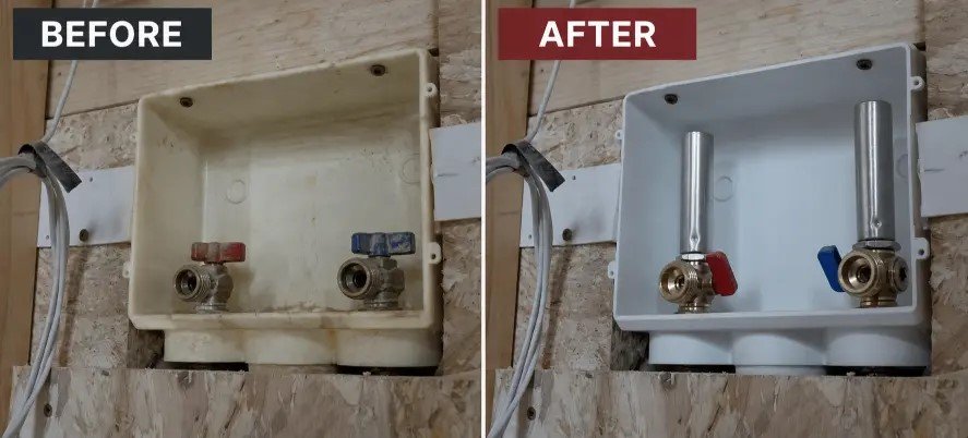 Before — galvanized washer supply outlet Severna Park MD